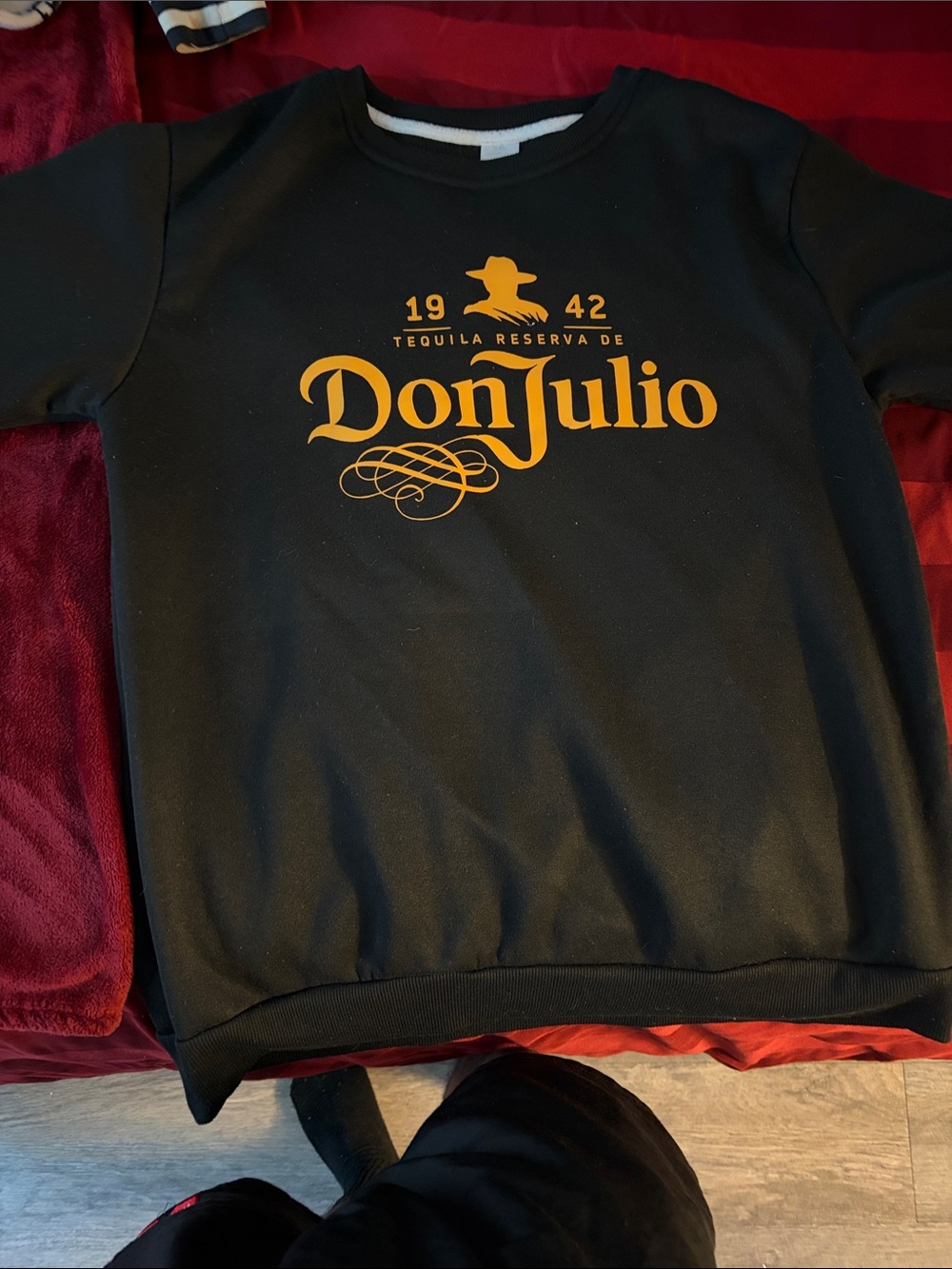 & Other Stories Black Crewneck Sweater with Gold Don Julio Logo
